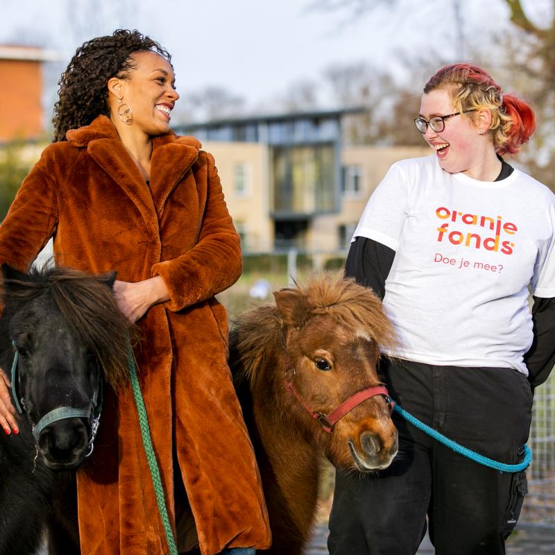 Vrijwilligers en pony's